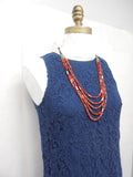 Ann Taylor LOFT Blue Tall Lace Shift Dress Size 6T - Designer-Find Warehouse - 4