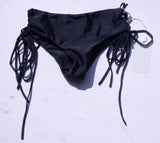 Mikoh Womens Black Vaniuatu Side Lace Up Bottoms In Night 2VAN15-SOLNIG Swimwear Swimsuit Size XS - Designer-Find Warehouse - 1