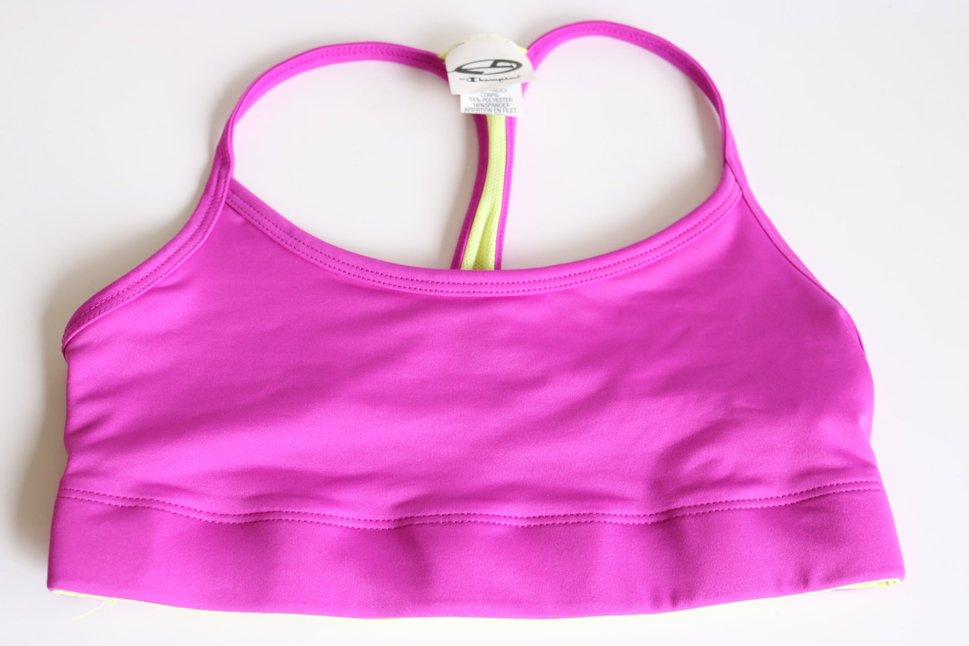 Champion C9 Womens Purple / Yellow Neon Reversible Elastic Waist Band Compression Sports Bra XS - Designer-Find Warehouse - 1