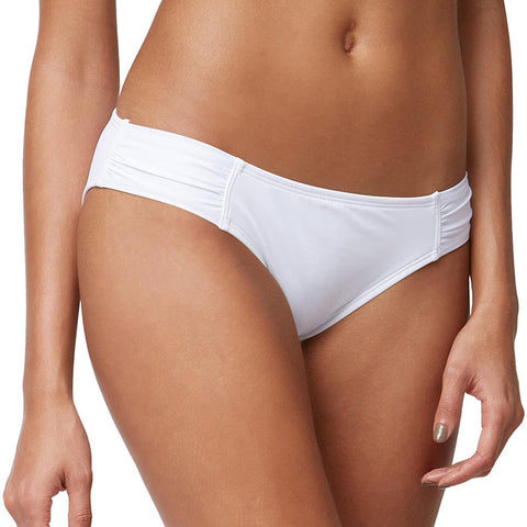 New Tommy Bahama Women's White Pearl High-Waist Side-Shirred Bikini Bottom - Large