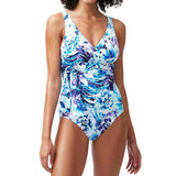New Tommy Bahama Island Sculpt V Neck One Piece Swimsuit US 8