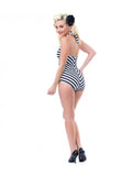 Unique Vintage Navy & White Striped Dinah One Piece Swimsuit Size XS - Designer-Find Warehouse - 3