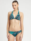 Badgley Mischka Palm Print Tab Side Bikini Bottoms Size M - Designer-Find Warehouse - 2