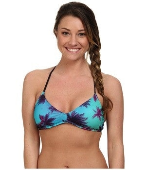 Carve Designs Swimwear Womens Criss Cross Back Palms Tamarindo Bikini Top Size L - Designer-Find Warehouse - 1
