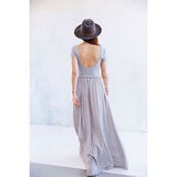 Ecote Gray Ribbed Cap Sleeve Maxi Dress Size XS - Designer-Find Warehouse - 2