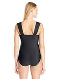 ATHENA Womens Black Finesse Shirred Front One Piece Swimsuit Size 10 - Designer-Find Warehouse - 2