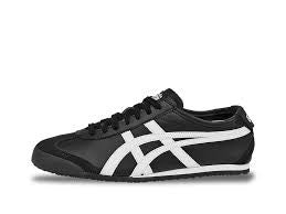 ASICS Ontisuka Tiger Womens Black Mexico 66 Leather Lace Up Trainer Size 8 - Designer-Find Warehouse - 1