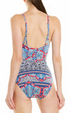 New Tommy Bahama Riviera Tiles Lace Front One Piece US 14