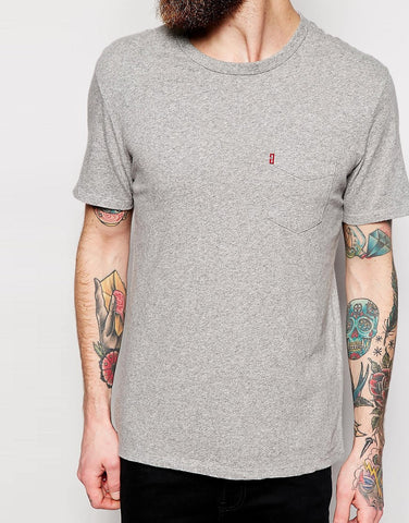 Levi's Mens Heather Gray Sunset Pocket Tee T-Shirt Size XL - Designer-Find Warehouse
