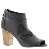 Steven By Steve Madden Black Perforated Normandi Peep Toe Booties Size 9.5 - Designer-Find Warehouse - 1