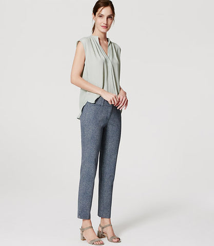 Ann Taylor LOFT Flecked Riviera Cropped Pants In Marisa Fit Size 2