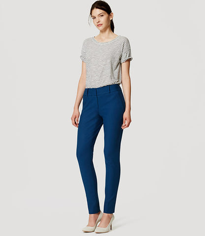 Ann Taylor LOFT Essential Teal Skinny Ankle Pants in Julie Fit Size 10 - Designer-Find Warehouse - 1