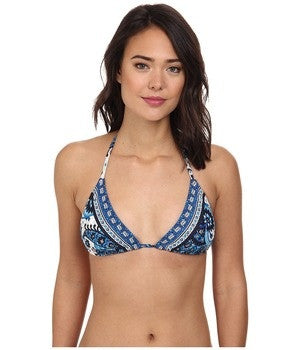 MICHAEL Michael Kors Womens Blue Padua Paisley Triangle Bra Top Size Small - Designer-Find Warehouse - 1