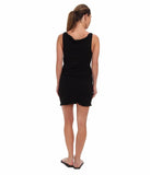 Beyond Yoga Womens Black Mini Drape Neck French Terry Drop Waist Tank Dress Size S - Designer-Find Warehouse - 2