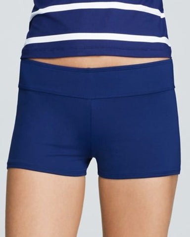Lauren By Ralph Lauren Womens Boyshort Blue Full Coverage Bikini Bottoms Size 12 - Designer-Find Warehouse - 1