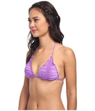 Seafolly Shimmer Shirred Solid Tri Bikini Top African Violet Size 10 - Designer-Find Warehouse - 2