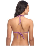 Seafolly Shimmer Shirred Solid Tri Bikini Top African Violet Size 10 - Designer-Find Warehouse - 3